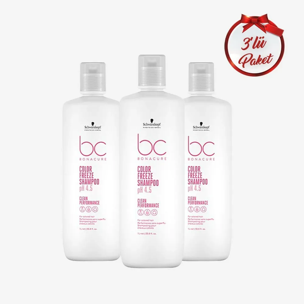 Schwarzkopf BC Clean Renk Koruyucu Şampuan 1000ml 3 Adet