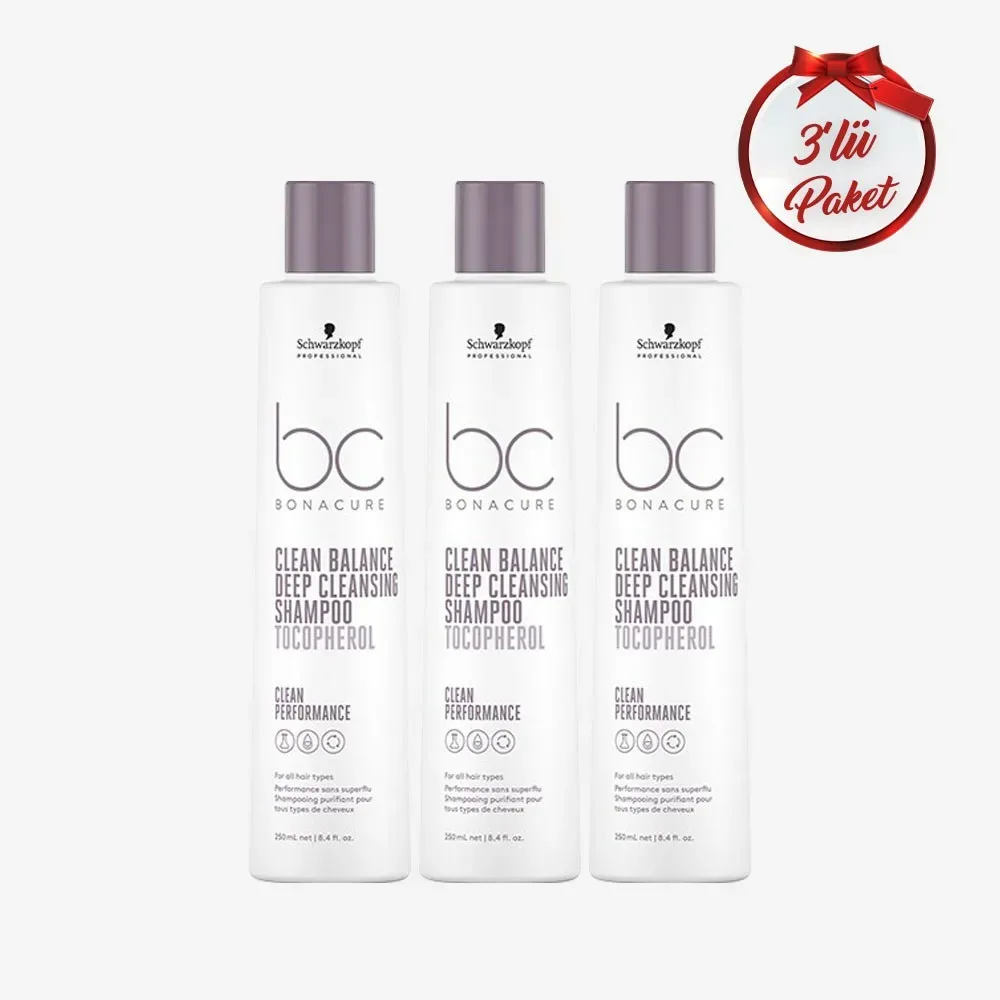 Schwarzkopf BC Clean Dengeleyici Derin Temizleme Şampuanı 250ml 3 Adet